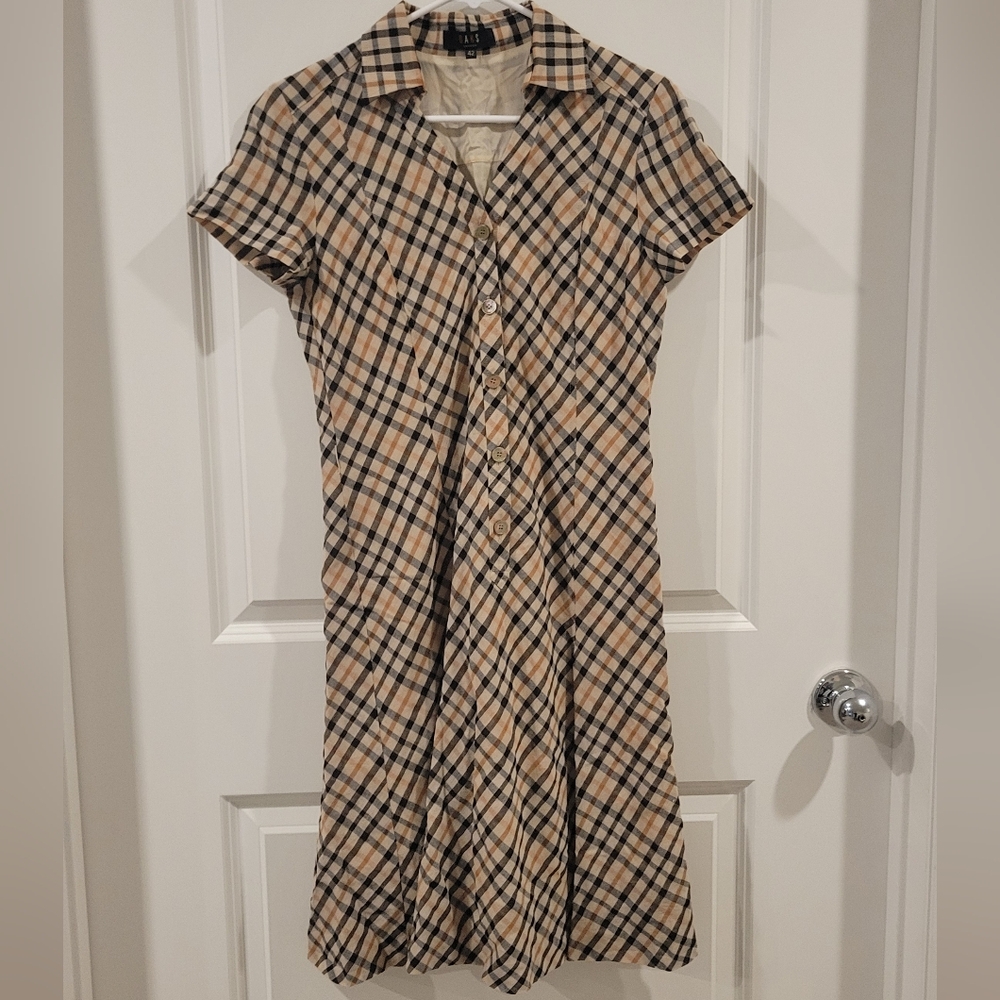 Daks London Check Print Dress Size 42